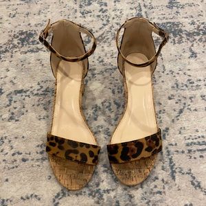 Leopard Print Block Heel Sandals